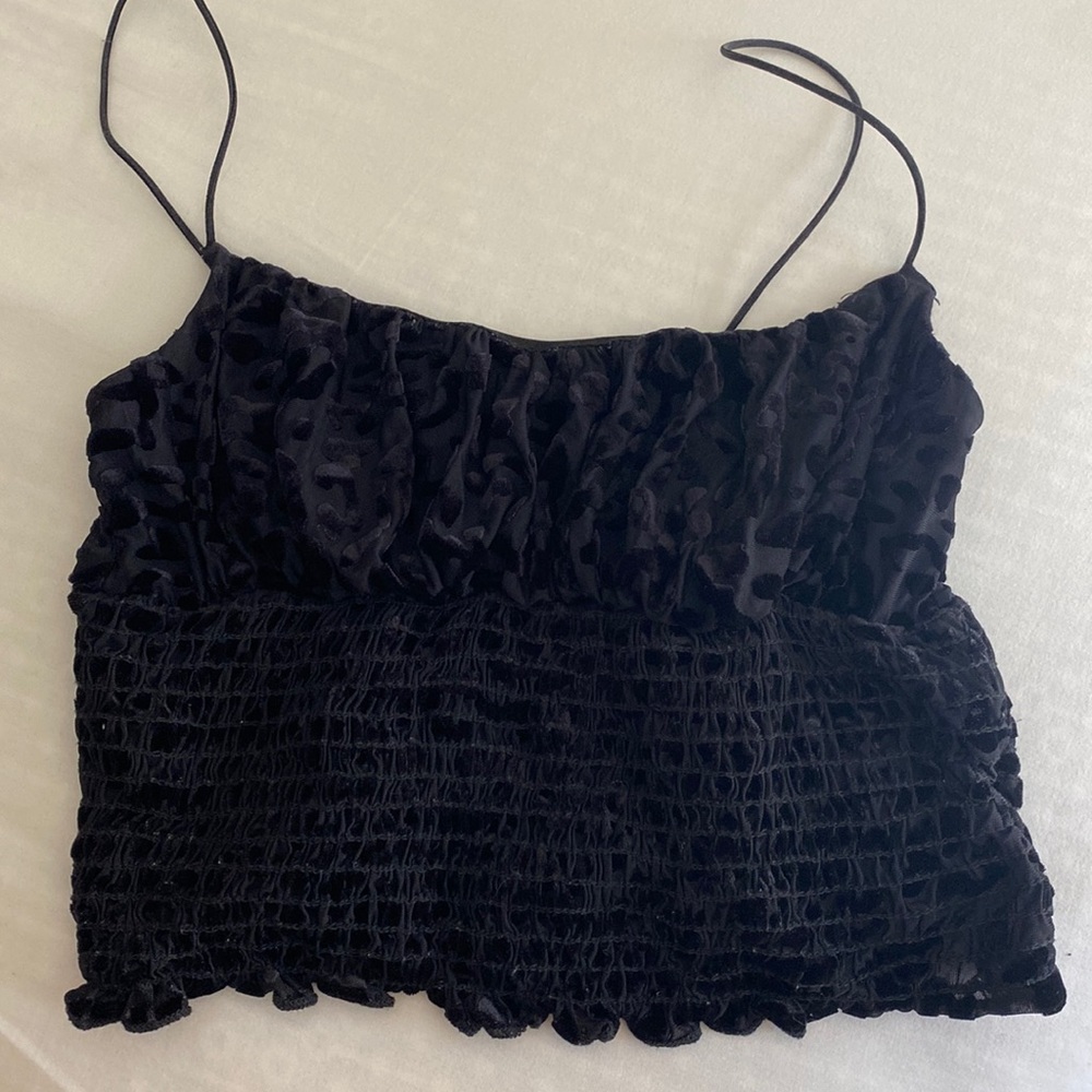 Urban Outfitters leopard print black crop top